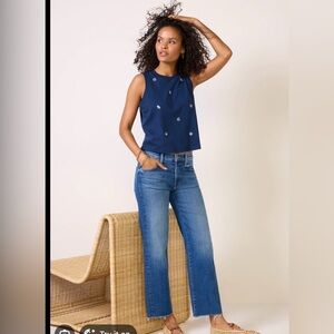 MOTHER Rambler zip ankle fray